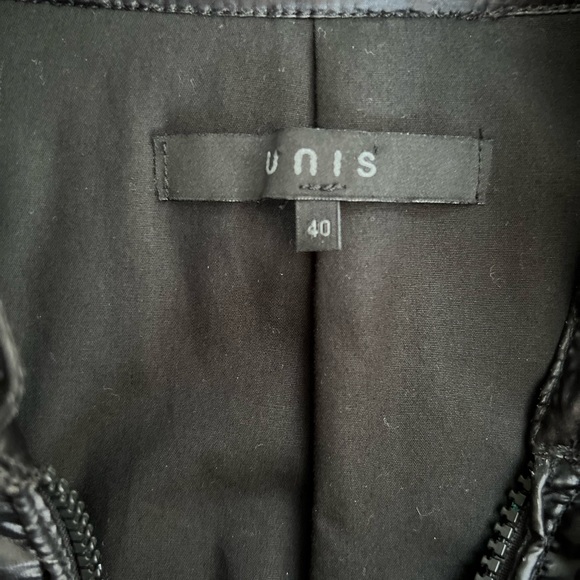 Men’s “UNIS” Dexter Black Shiny Jacket, Size: Medium - Picture 3 of 5